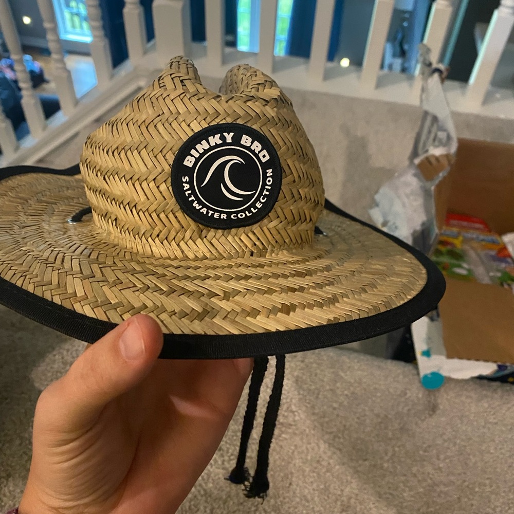 Binky Bro Straw Hat with Black Trim